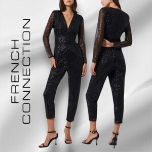 FRENCH CONNECTION Women’s Dilara Embellished Sequined Jumpsuit in the Size 6US